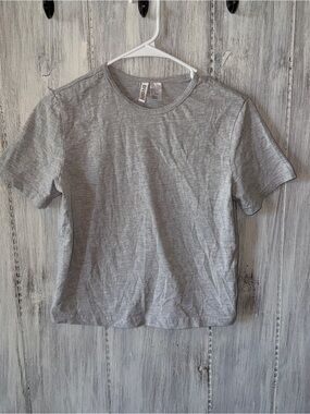 H&M Light Heather Gray Crop Tee